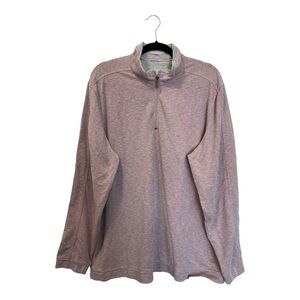 Nicoby Men’s 1/4 Zip Pullover Pink And Gray Striped SZ XXL